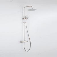 Fortifura Calvi Regendoucheset - thermostatisch - 30cm hoofddouche - gladde slang - ronde handdouche - Geborsteld RVS PVD SW1159499 SW1139121 SW799447 SW728177 - thumbnail