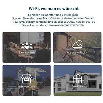 TP-Link TL-MR6400 Wireless N 4G LTE Router Router Zwart - thumbnail