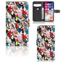 Apple iPhone Xs Max | Telefoonhoesje | Met pasjeshouder | Birds - thumbnail