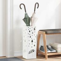 VidaXL Paraplu standaard met opslag wit 15,5 x 15,5 x 49 cm metaal - thumbnail