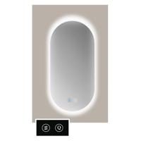 Spiegel Sanicare TuTTi Ovaal-rond 80x40 cm met LED Ambiance Rondom en Spiegelverwarming - thumbnail