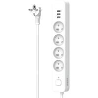 Stekkerdoos - QUARX - 4 stopcontacten - Met 3 USB-poorten, 1,5m kabel - thumbnail