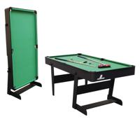 Cougar Hustle XL Pooltafel 6ft inklapbaar zwart / groen Inklapbare biljarttafel incl. accessoires - thumbnail