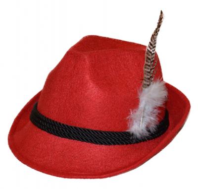 Partychimp jagershoed Tirol heren vilt rood one-size