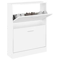 VidaXL Schoenenkast 59x17x81 cm bewerkt hout hoogglans wit - thumbnail
