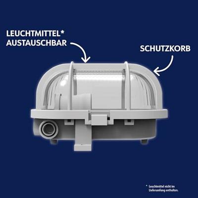Müller-Licht Oval Lamp voor vochtige ruimte E27 60 W Wit Müller-Licht Oval Lamp voor vochtige ruimte E27 60 W Wit