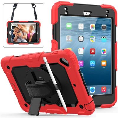 Schokbestendige kleurrijke silicagel + PC beschermende case voor iPad mini 2019/Mini 4 met houder & schouderband & hand riem & pen sleuf (rood) Schokbestendige kleurrijke silicagel + PC beschermende case voor iPad mini 2019/Mini 4 met houder & schouderband & hand riem & pen sleuf (rood)