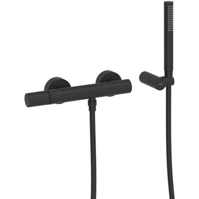 Douchekraan Tres Study | Opbouw | Mengkraan | 1-weg | hoh 15 cm | 1-knop | Rond | Zwart