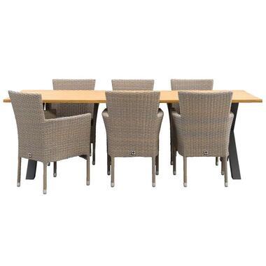 Le Sud tuinset stapelstoel Verona Lorraine - grijs - 7-delig