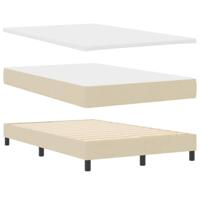 Boxspring bed met matras met hoofdeinde Crème 120 x 200 cm Stof - thumbnail