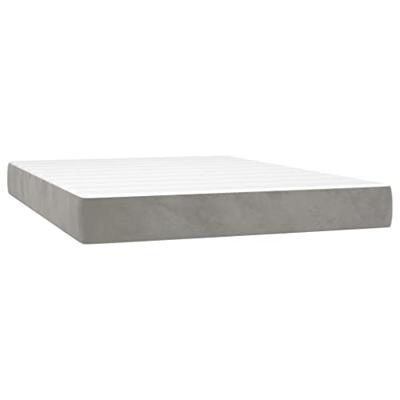 Boxspring met matras fluweel lichtgrijs 140x190 cm