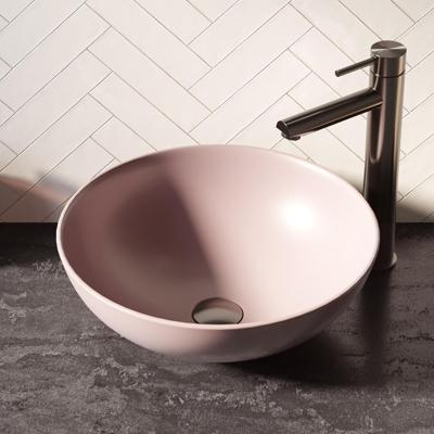 Brauer Bowl Waskom - Rond - 40 cm - Keramiek - Mat - Pastel Roze