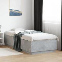 Bedframe bewerkt hout betongrijs 90x200 cm - thumbnail