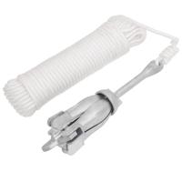 Anker met touw inklapbaar 3,2 kg smeedijzer zilverkleurig - thumbnail