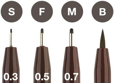 Faber Castell fc-167101 tekenstift faber-castell pitt artist pen 4-delig etui donker sepia - thumbnail