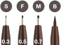 Faber Castell fc-167101 tekenstift faber-castell pitt artist pen 4-delig etui donker sepia - thumbnail