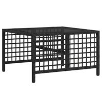 3-delige Loungeset met kussens poly rattan zwart - thumbnail