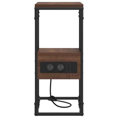 Nachtkastje bruin eikenkleur 41.5 x 26 x 60.5 cm Bewerkt hout Nachtkastje bruin eikenkleur 41.5 x 26 x 60.5 cm Bewerkt hout