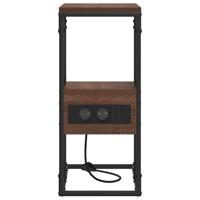 Nachtkastje bruin eikenkleur 41.5 x 26 x 60.5 cm Bewerkt hout - thumbnail