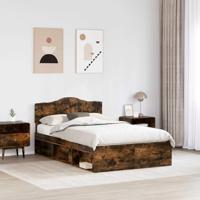 Bedframe Gerookt eiken 135 x 190 cm Massief grenenhout - thumbnail