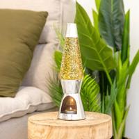 Waxinelicht lavalamp gouden glitters - thumbnail