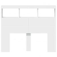 Hoofdbordkast met LED-verlichting 120x17x102 cm wit - thumbnail