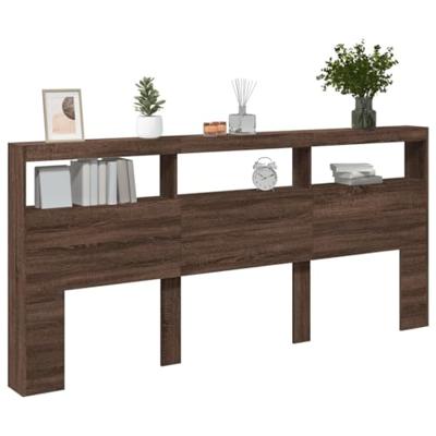 Hoofdbordkast met LED-verlichting 220x17x102 cm bruin eiken Hoofdbordkast met LED-verlichting 220x17x102 cm bruin eiken