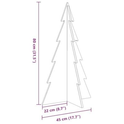 VidaXL Kerstdecoratie kerstboom 80 cm massief grenenhout