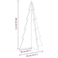 VidaXL Kerstdecoratie kerstboom 80 cm massief grenenhout - thumbnail