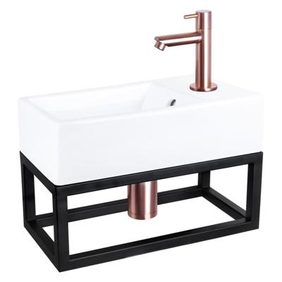 Differnz Force fonteinset keramiek kraan recht rood koper 40 x 22 x 11.5 cm met handdoekrek