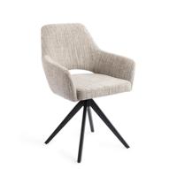 Jesper Home Yanai eetkamerstoel Caramel Grid turn black - thumbnail