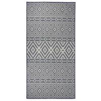 VidaXL Buitenkleed met patroon platgeweven 100x200 cm blauw - thumbnail