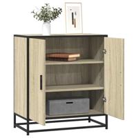 Dressoir 68x35x76 cm bewerkt hout en metaal sonoma eikenkleur - thumbnail