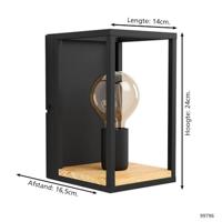 Eglo WandlampLibertad zwart met hout - 99796 - thumbnail