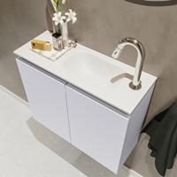 MONDIAZ TURE 60cm toiletmeubel cale. EDEN wastafel talc rechts 1 kraangat - thumbnail