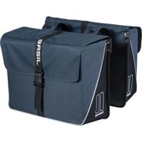 Basil forte dubbele fietstas, waterafstotend, navy blauw/zwart, 35l - thumbnail