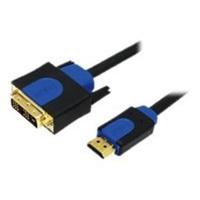 LogiLink CHB3103 video kabel adapter DVI- HDMI zwart/blauw 3m - thumbnail