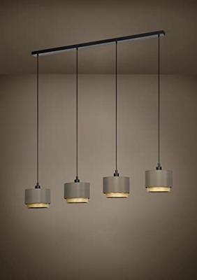 Stars of Light 4-lichts hanglampMarchena cappucino met hout - 390121