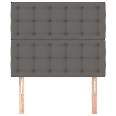 Hoofdborden 2 st 90x5x78/88 cm kunstleer grijs - thumbnail