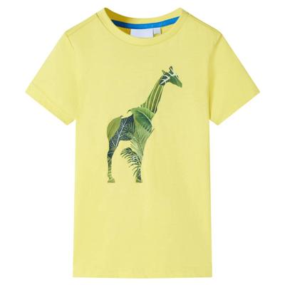 Kindershirt met girafprint 104 geel