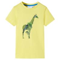 Kindershirt met girafprint 104 geel - thumbnail