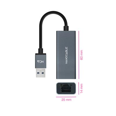 Adapter USB naar Ethernet NANOCABLE 10.03.0405 Adapter USB naar Ethernet NANOCABLE 10.03.0405