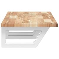 Badkamer wandschap staal en massief acaciahout - thumbnail