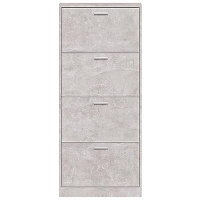 Schoenenkast 59x17x150 cm bewerkt hout betongrijs