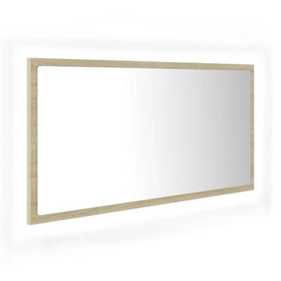 VidaXL Badkamerspiegel led 90x8,5x37 cm acryl sonoma eikenkleurig