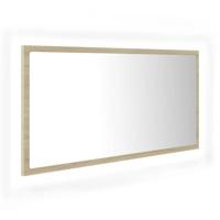 VidaXL Badkamerspiegel led 90x8,5x37 cm acryl sonoma eikenkleurig - thumbnail
