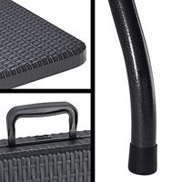 Tuintafel Zwart Polyrattan Look 180x75x73cm opvouwbaar - thumbnail