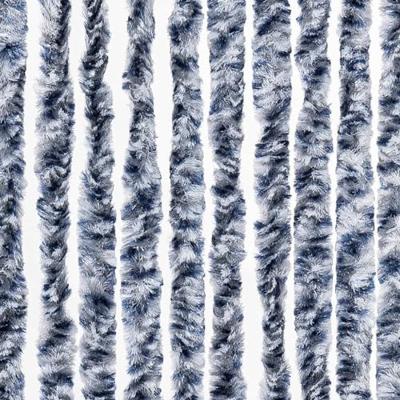 VidaXL Vliegengordijn 56x185 cm chenille blauw, wit en zilver