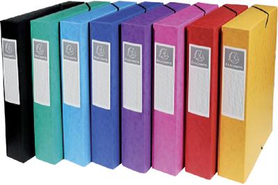 Exacompta elastobox Exabox 8 geassorteerde kleuren: geel, rood, roze, paars, blauw, turquoise, groen e...