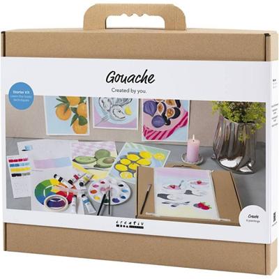 Creativ Company Starter hobbyset gouache, schilderijen, diverse kleuren, 1 doos